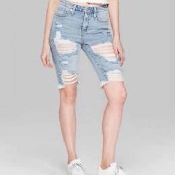 wild fable Pants - WILD FABLE Plus Size Destroyed Bermuda Shorts